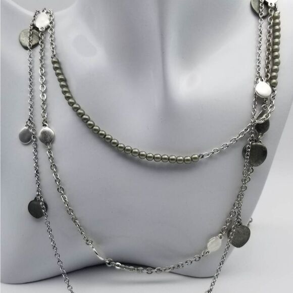 Earnest beauty round nugget layered necklace - Picture 2 of 3